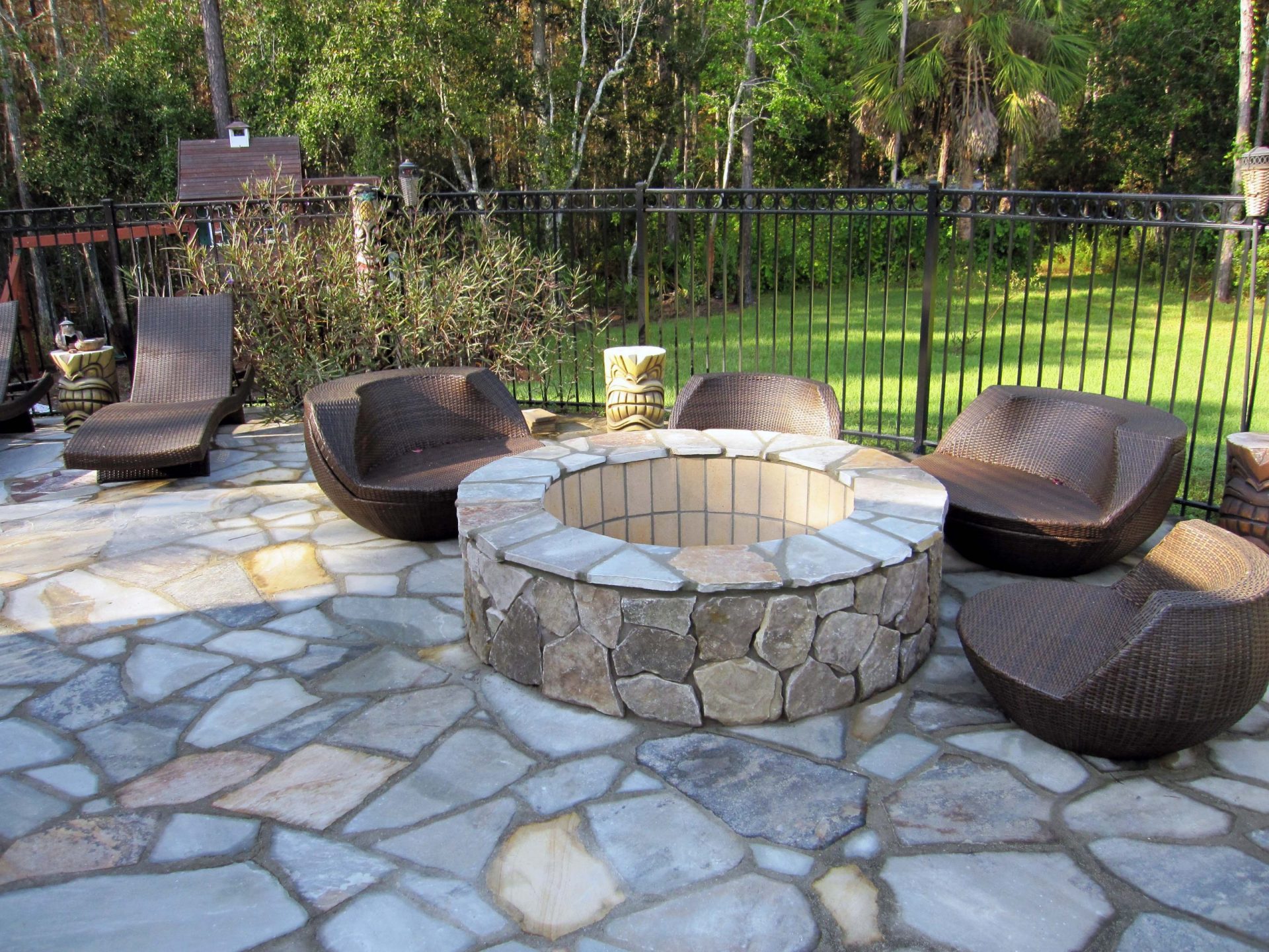 Custom Fire Pit by Watersapes Pool Remodeling Company